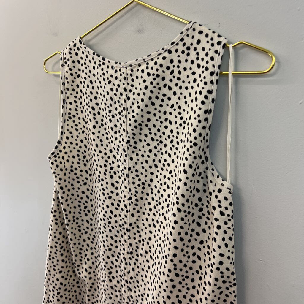 ROOLEE Cream/ Black Print Sleeveless Wide Leg Jumpsuit Small