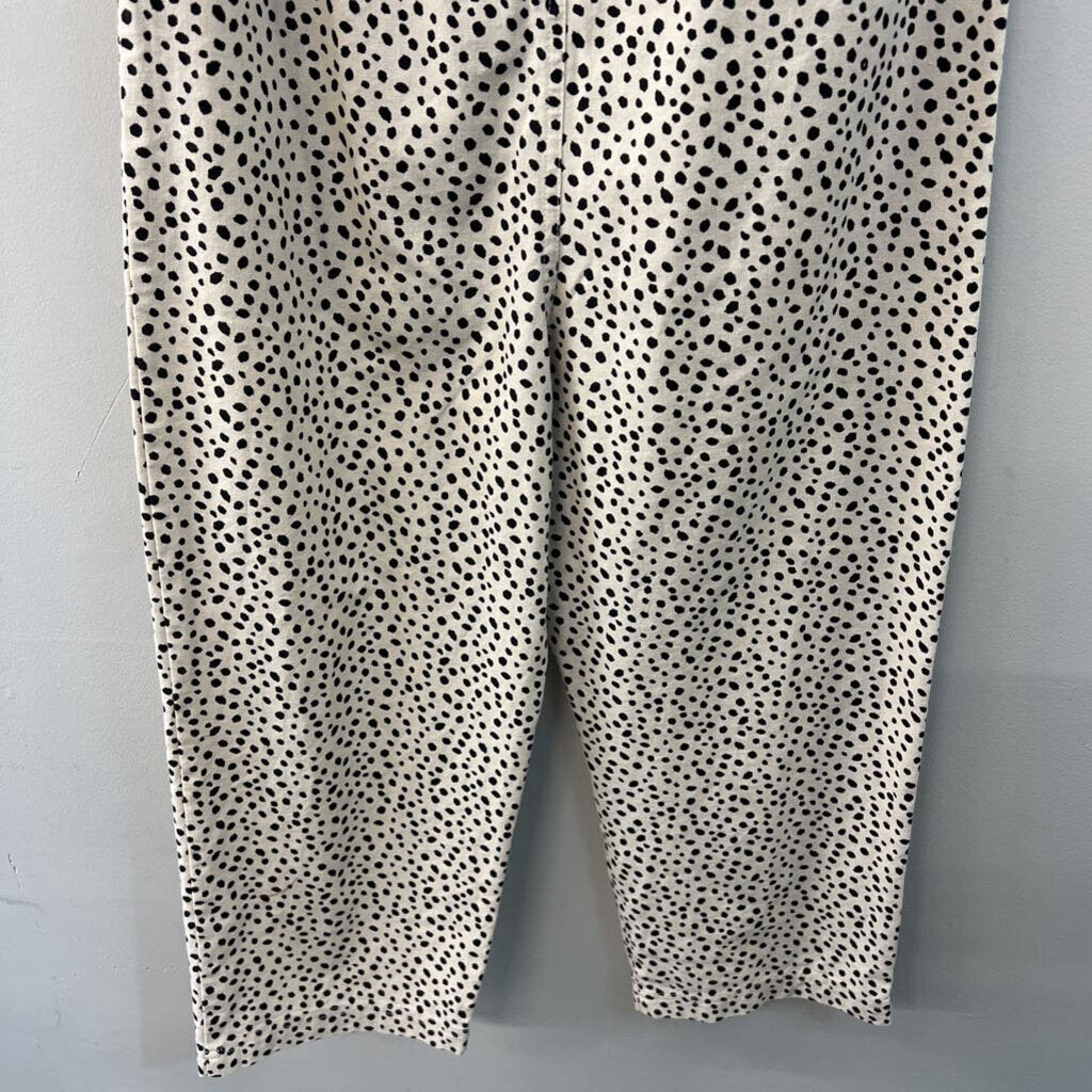 ROOLEE Cream/ Black Print Sleeveless Wide Leg Jumpsuit Small