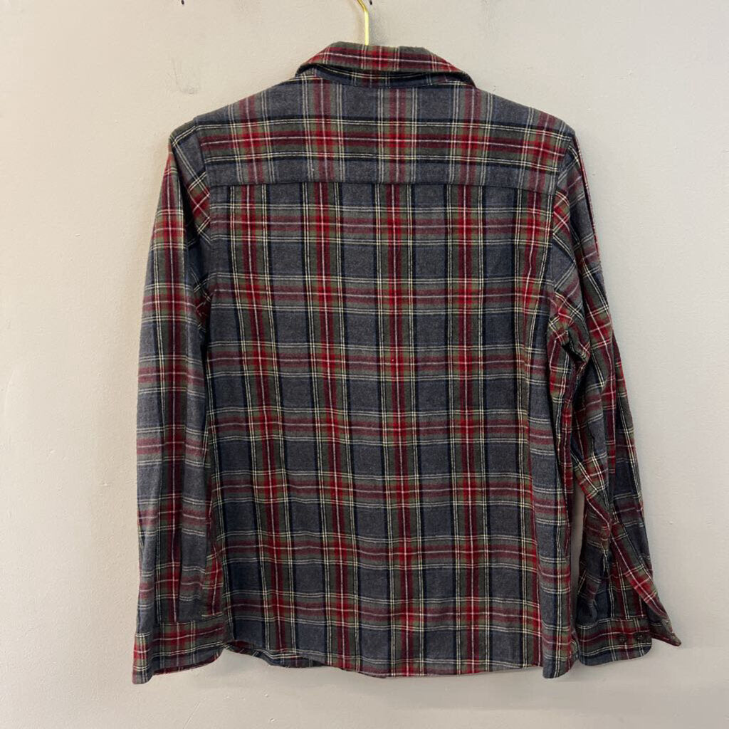 LL Bean Blue/ Multi Plaid Long Sleeve Button Down Top Medium
