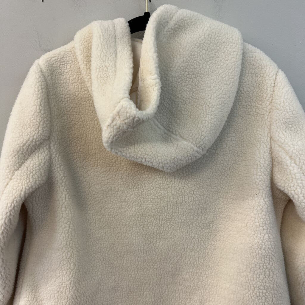 Boden Cream Elgin Borg Hooded Jacket 10