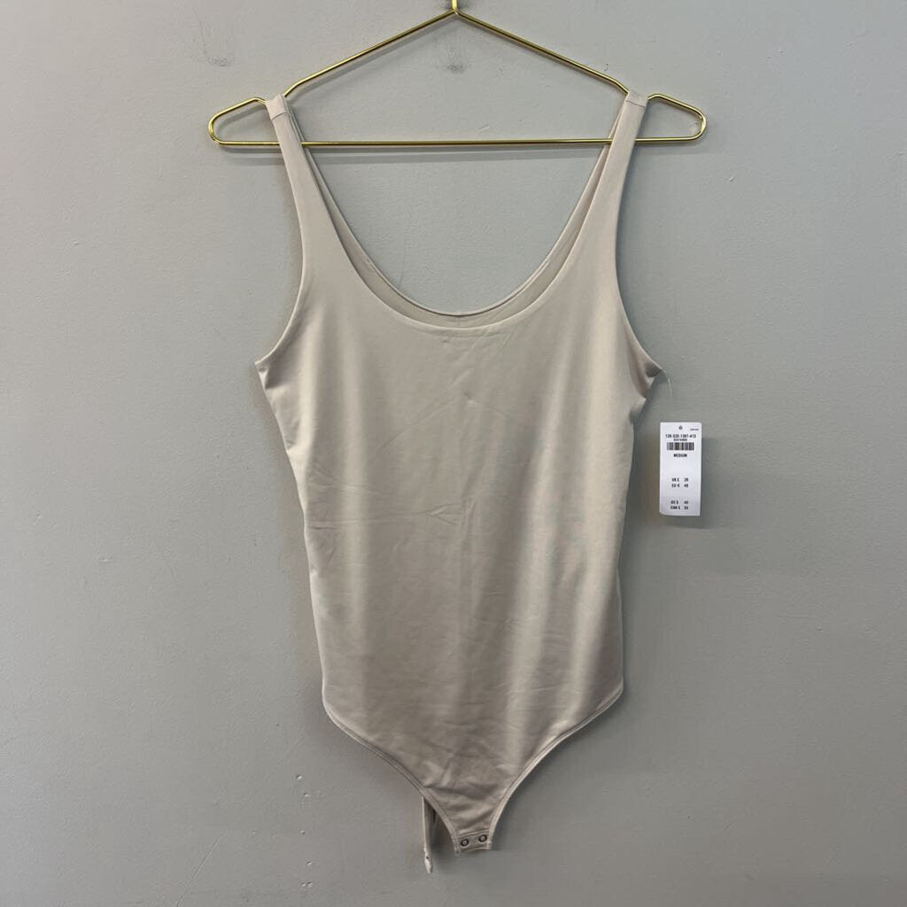 Abercrombie and Fitch Beige Fitted Tank Bodysuit Medium