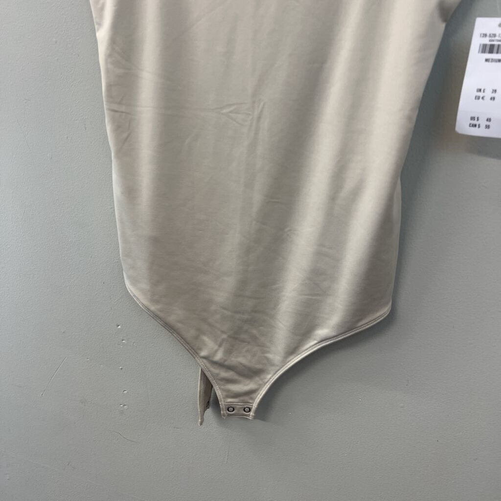 Abercrombie and Fitch Beige Fitted Tank Bodysuit Medium