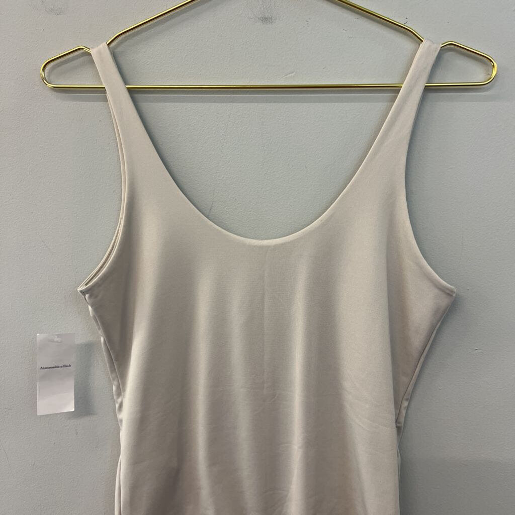 Abercrombie and Fitch Beige Fitted Tank Bodysuit Medium