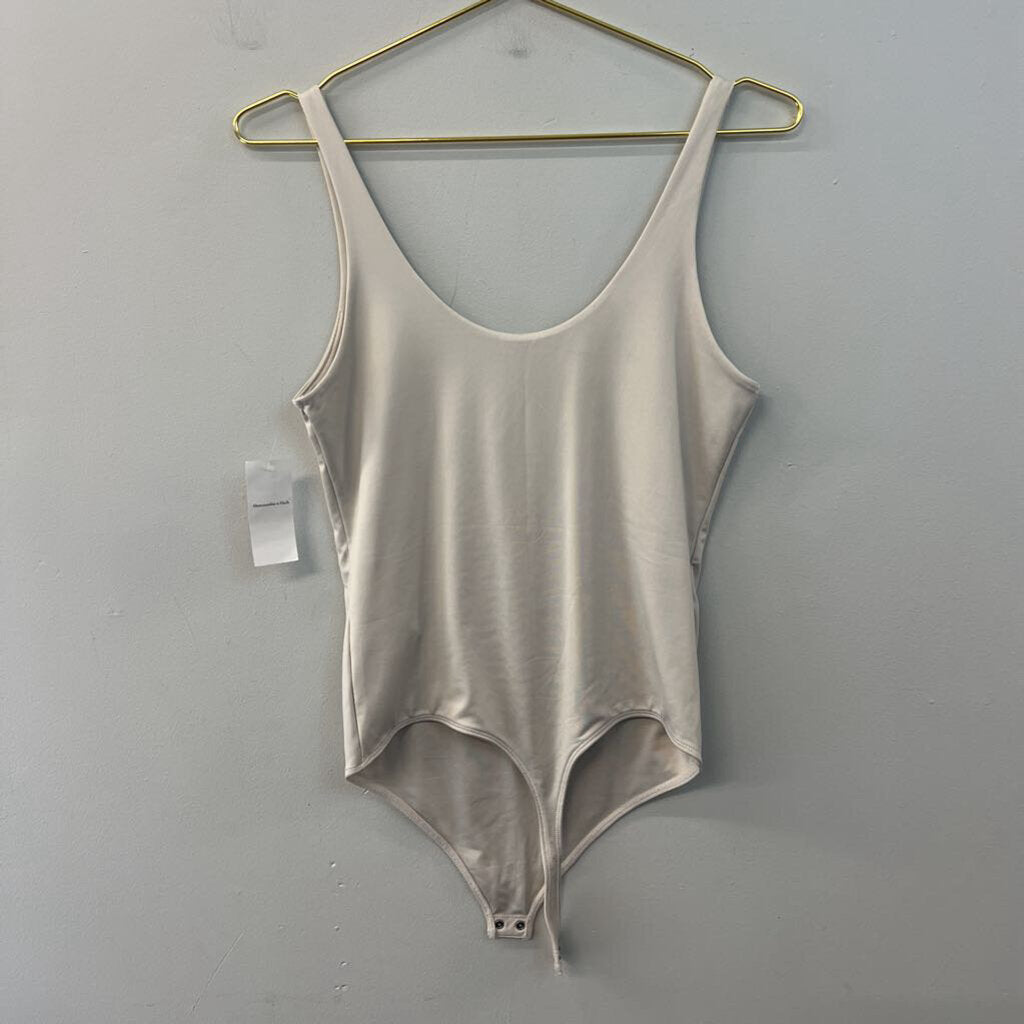 Abercrombie and Fitch Beige Fitted Tank Bodysuit Medium
