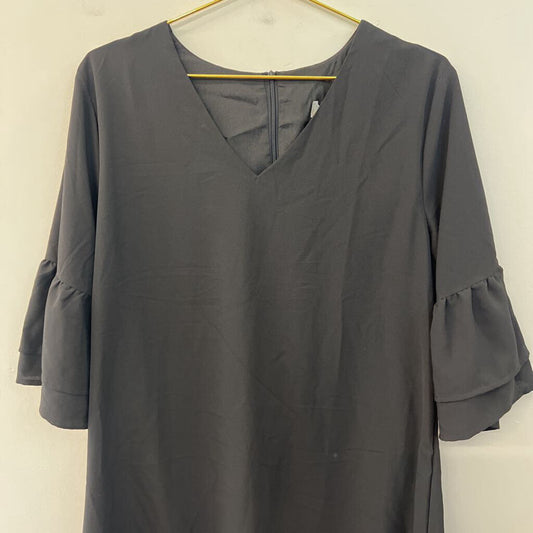 Belongsci Black Long Sleeve Shift Dress Extra Large