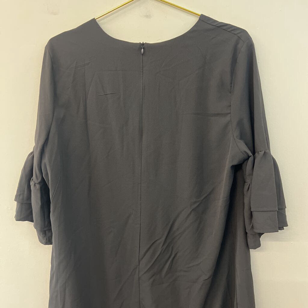 Belongsci Black Long Sleeve Shift Dress Extra Large