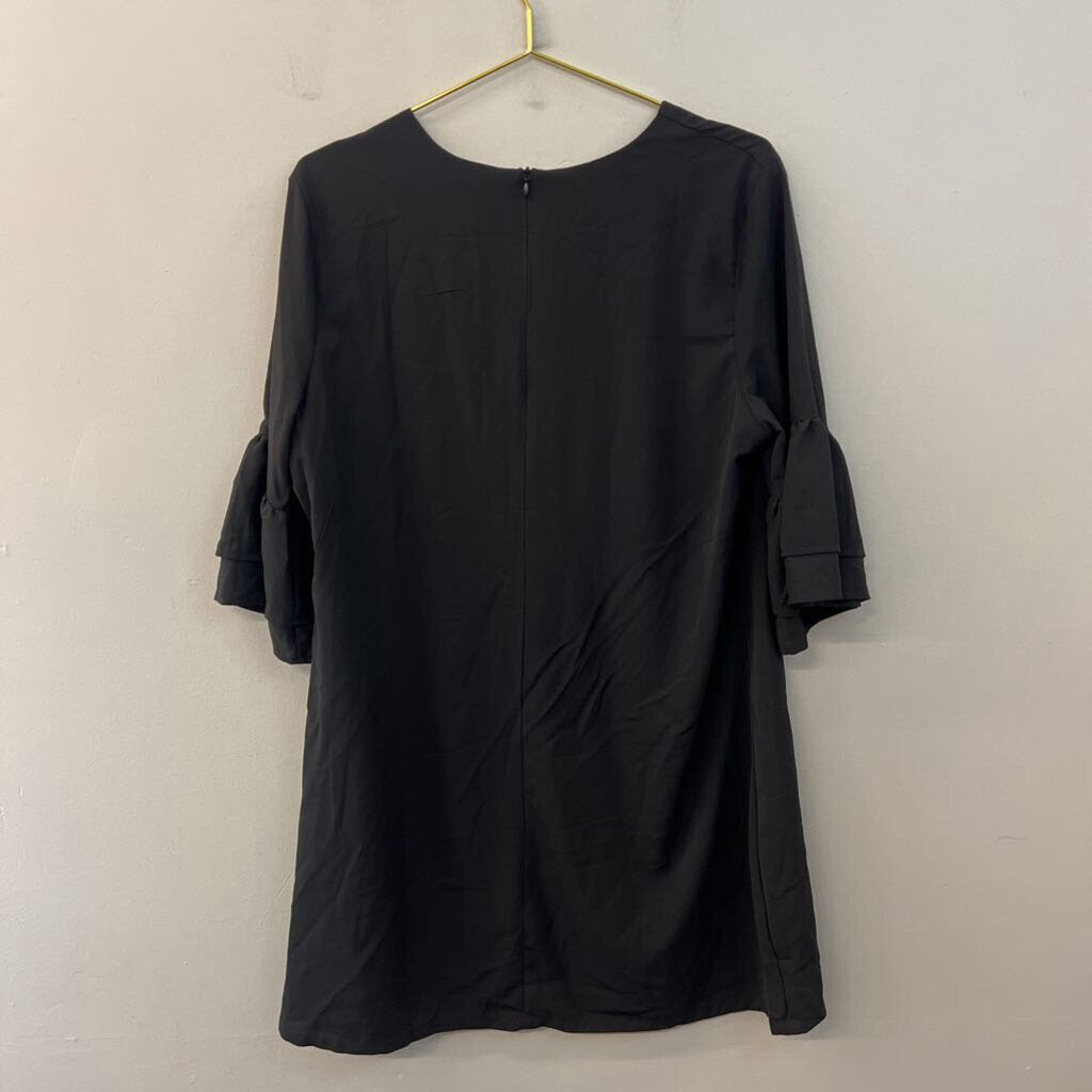 Belongsci Black Long Sleeve Shift Dress Extra Large