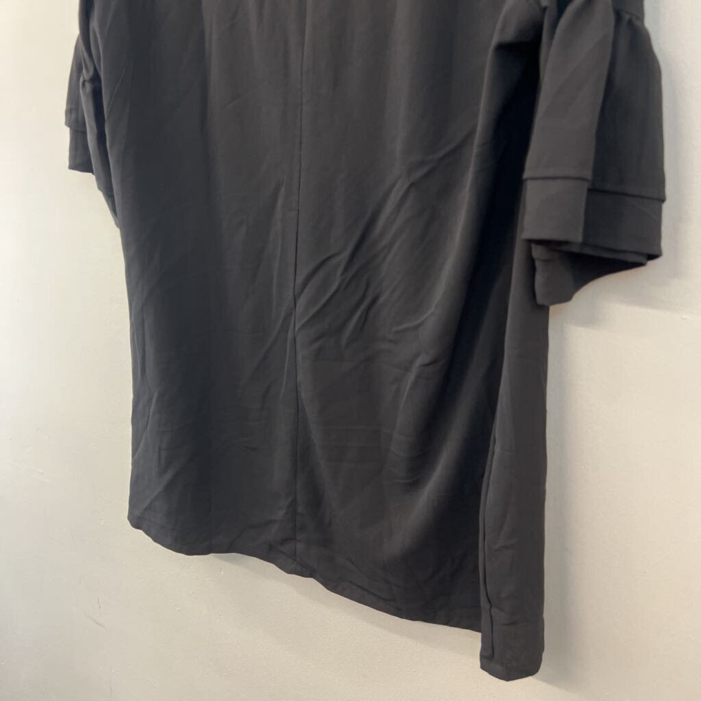 Belongsci Black Long Sleeve Shift Dress Extra Large