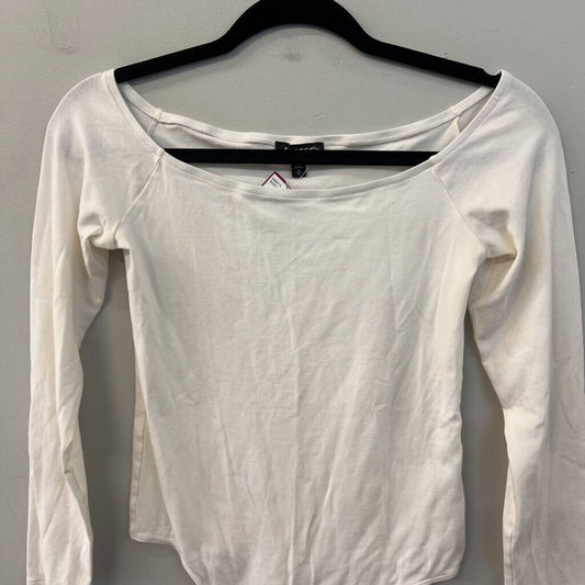 Express White Long Sleeve Off Shoulder Bodysuit Top Medium