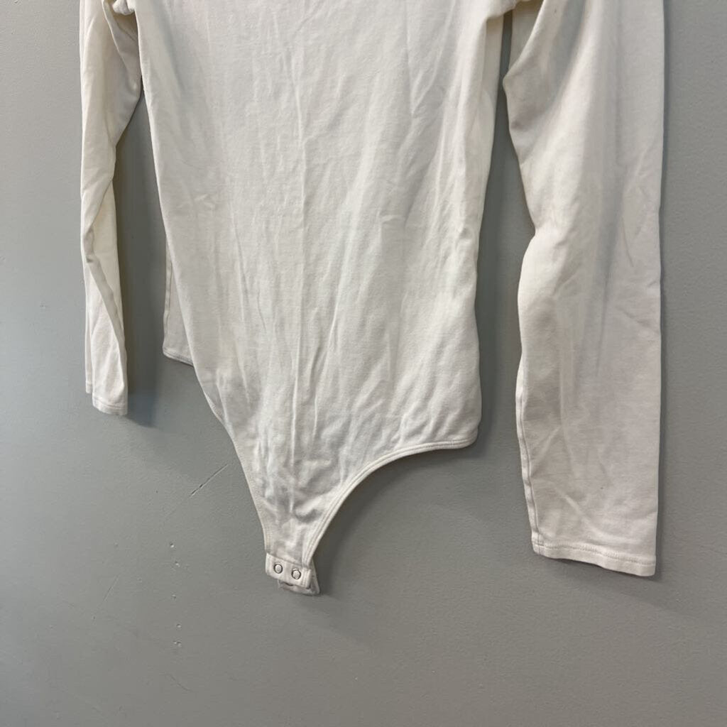 Express White Long Sleeve Off Shoulder Bodysuit Top Medium
