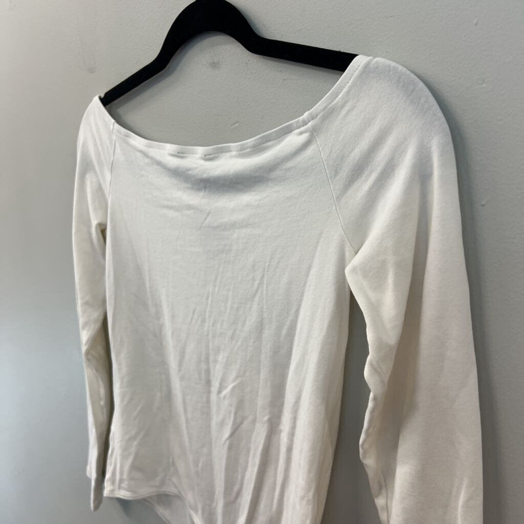 Express White Long Sleeve Off Shoulder Bodysuit Top Medium