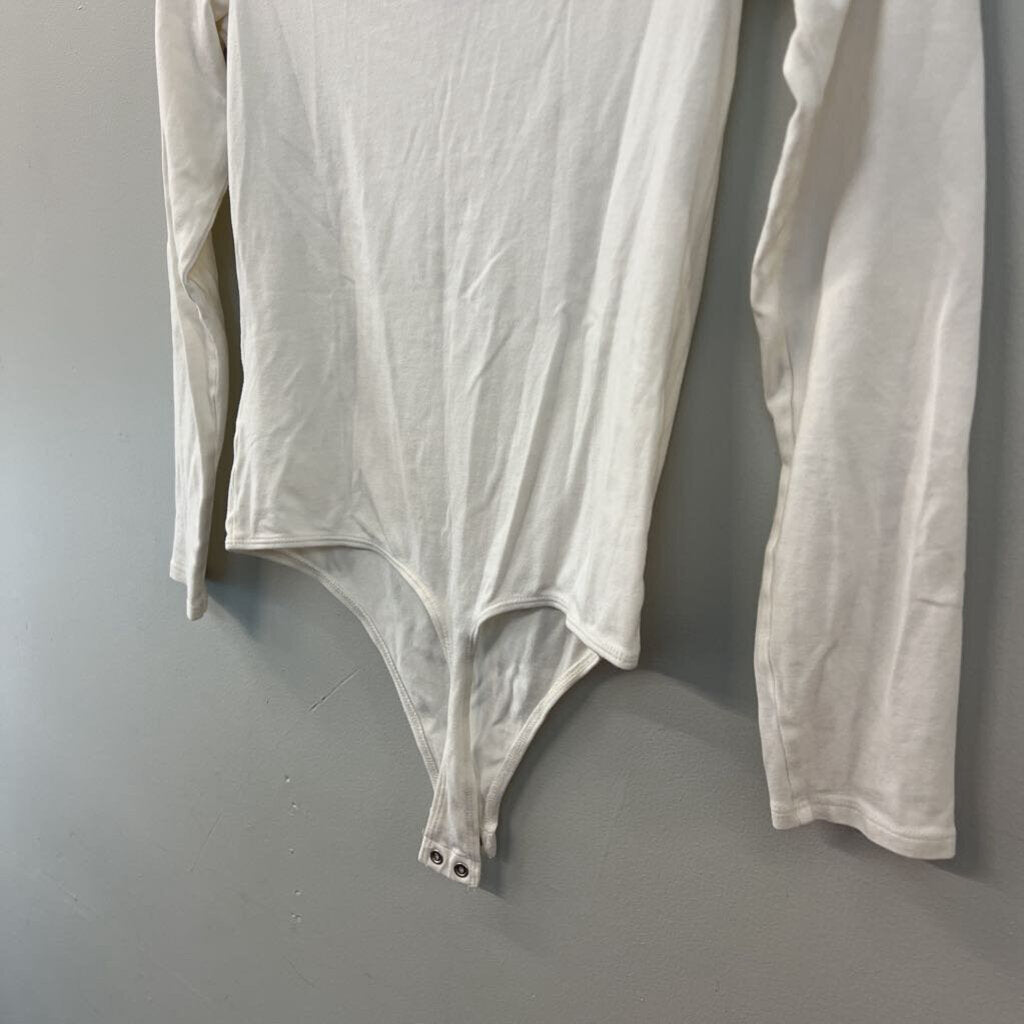 Express White Long Sleeve Off Shoulder Bodysuit Top Medium