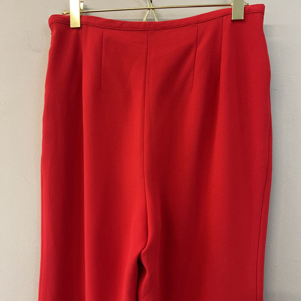 Maeve Red High Waisted Wide Leg Ruffle Hem Pants 6
