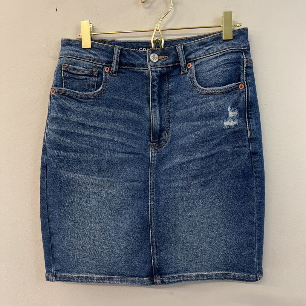 American Eagle Medium Wash Denim Skirt 4