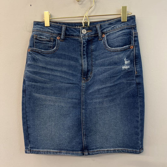 American Eagle Medium Wash Denim Skirt 4