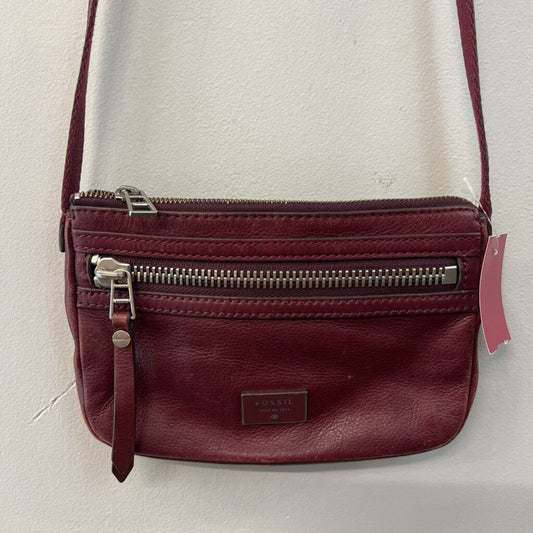 Fossil Burgundy Leather Crossbody Purse