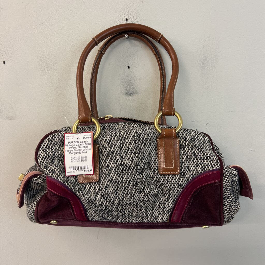 Vintage Coach Soho Tweed Satchel Purse