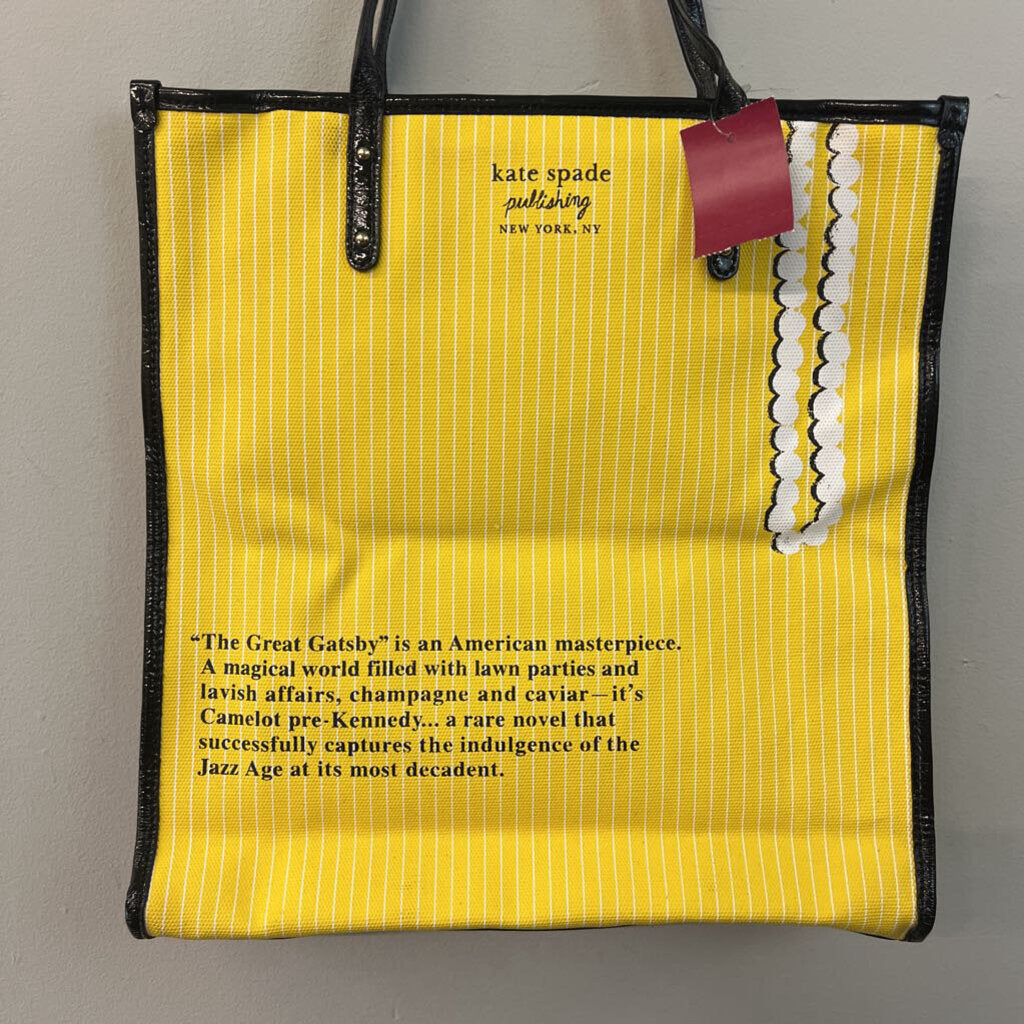 Rare Kate Spade Yellow/ Black Great Gatsby Tote Purse