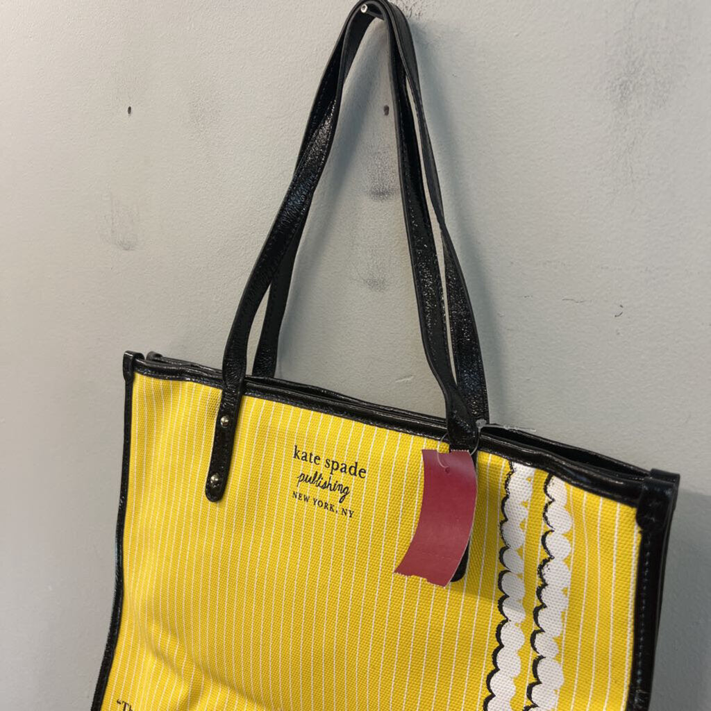 Rare Kate Spade Yellow/ Black Great Gatsby Tote Purse