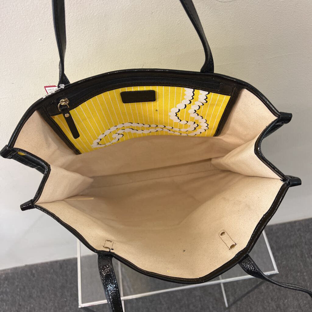Rare Kate Spade Yellow/ Black Great Gatsby Tote Purse