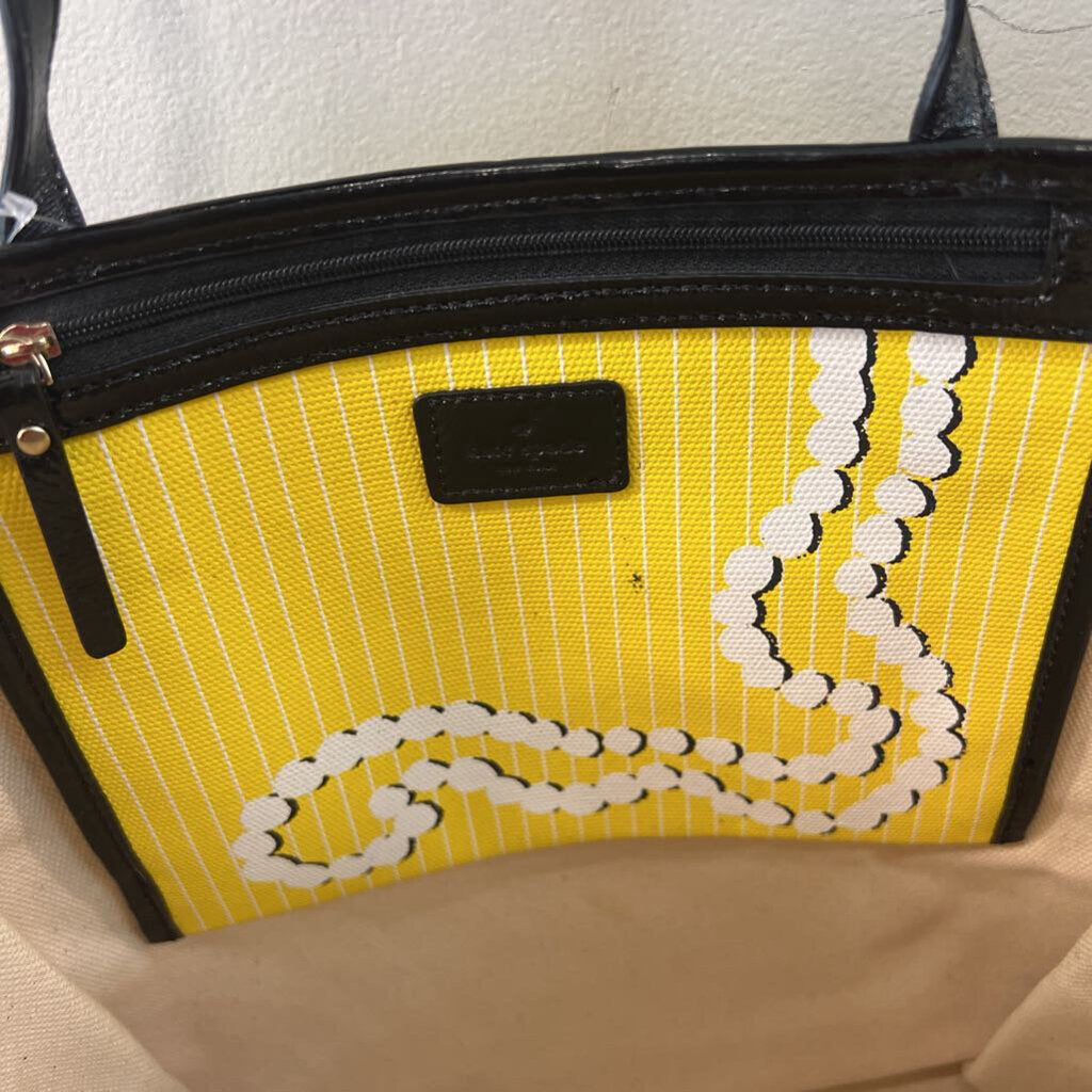 Rare Kate Spade Yellow/ Black Great Gatsby Tote Purse