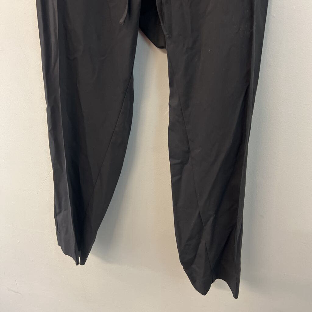 Mat Black Tie Waist Pull On Pants Large
