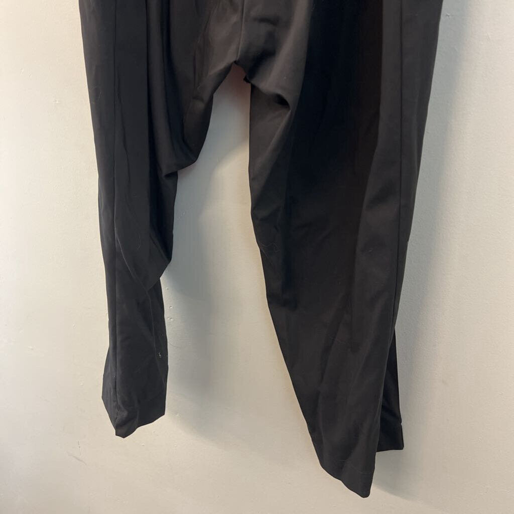 Mat Black Tie Waist Pull On Pants Large