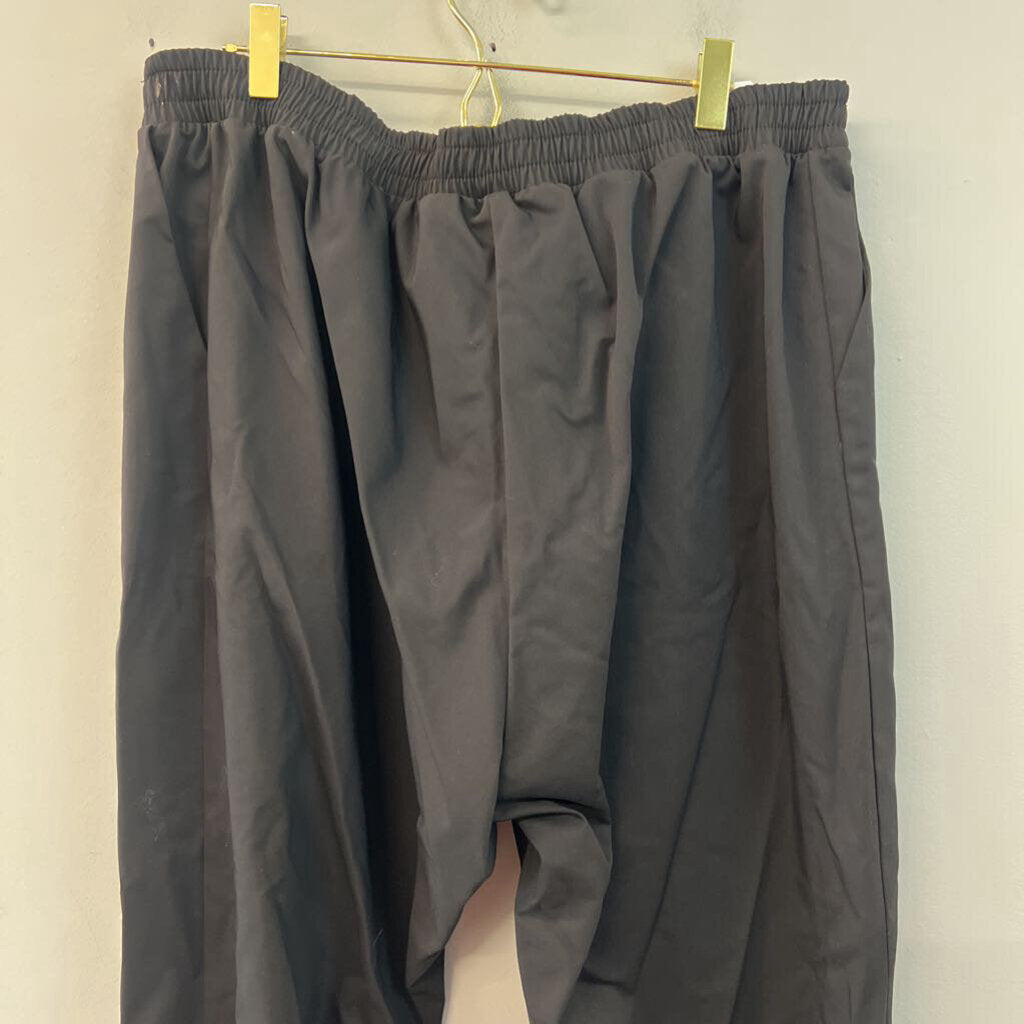 Mat Black Tie Waist Pull On Pants Medium
