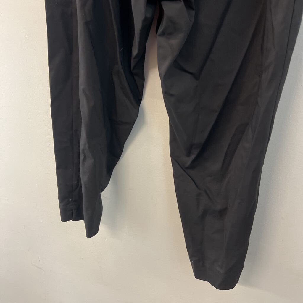 Mat Black Tie Waist Pull On Pants Medium