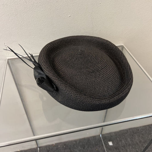 Celine Robert Black Pillbox Hat Extra Large