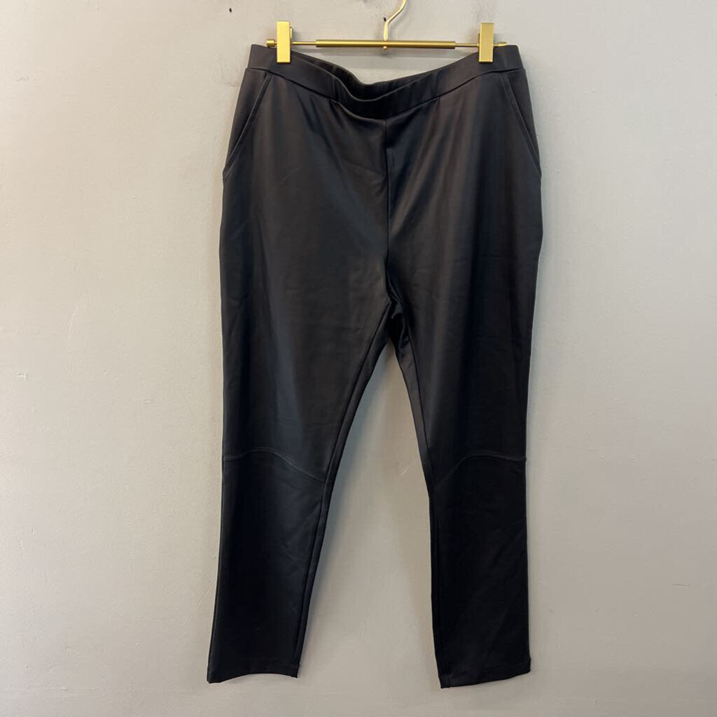 Clara Sunwoo Black Faux Leather Leggings Large