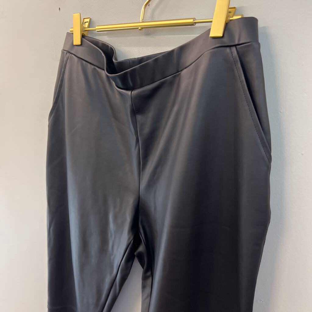 Clara Sunwoo Black Faux Leather Leggings Large