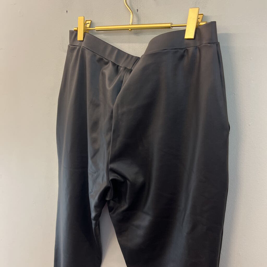 Clara Sunwoo Black Faux Leather Leggings Large