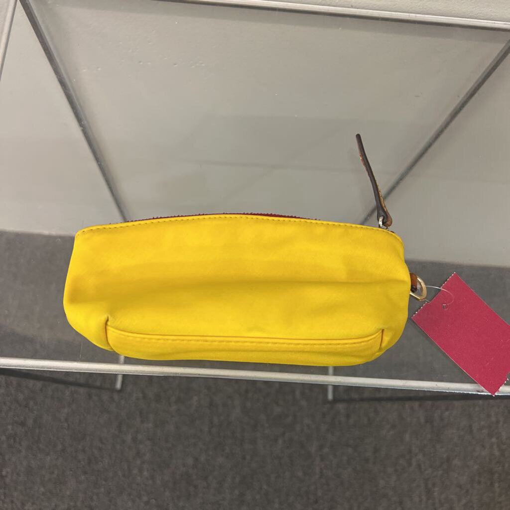 Dooney and Bourke Small Yellow/ Brown Nylon Pouch