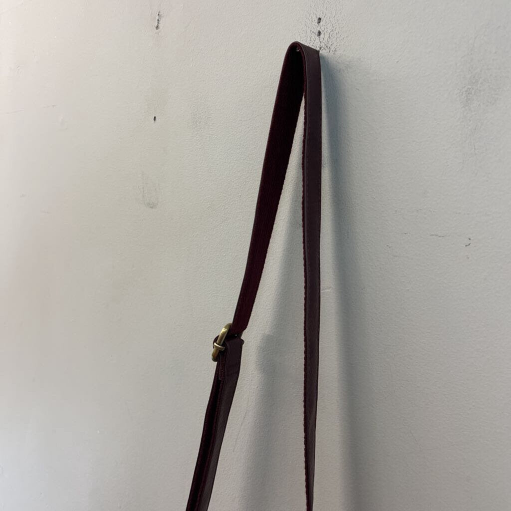 Joy Susan Purple Leather Dome Crossbody Purse With Wallet