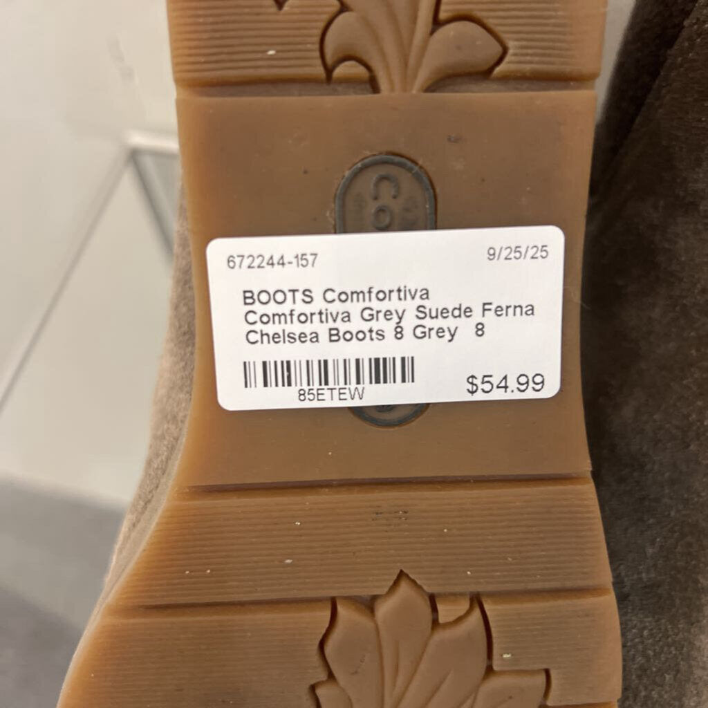 Comfortiva Grey Suede Ferna Chelsea Boots 8