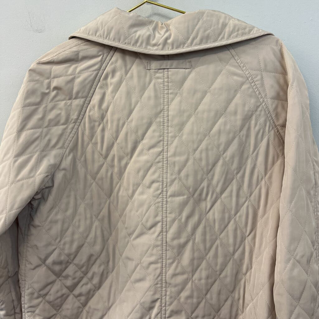 Talbots Beige Quilted Button Front Jacket Medium