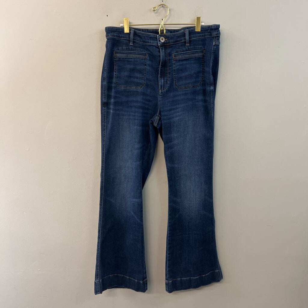 J Jill Dark Wash High Rise Flare Jeans 14