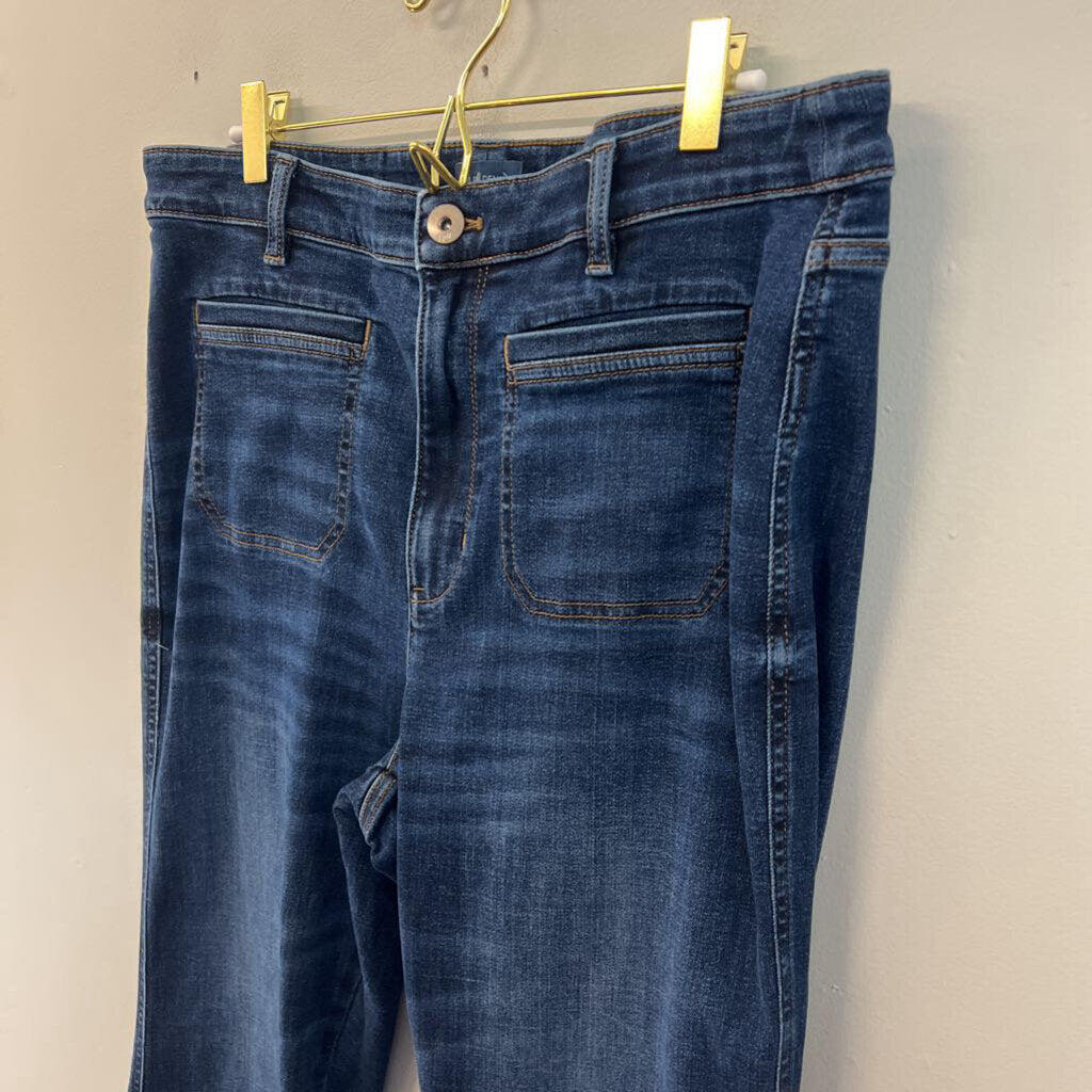 J Jill Dark Wash High Rise Flare Jeans 14
