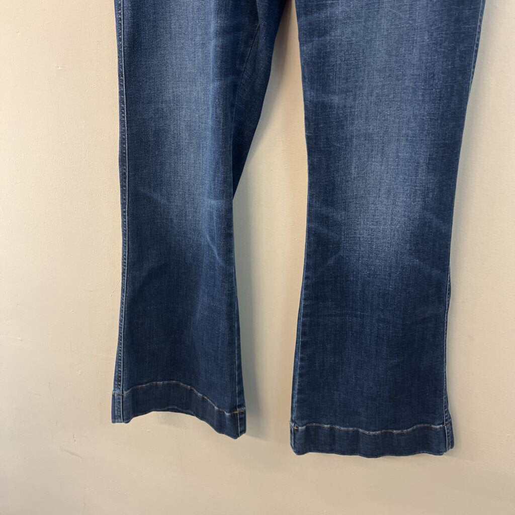J Jill Dark Wash High Rise Flare Jeans 14