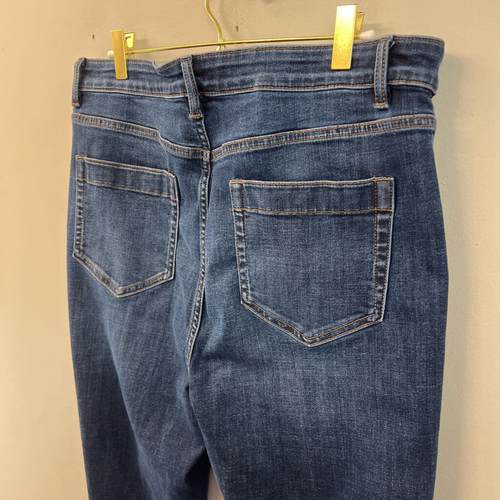 J Jill Dark Wash High Rise Flare Jeans 14