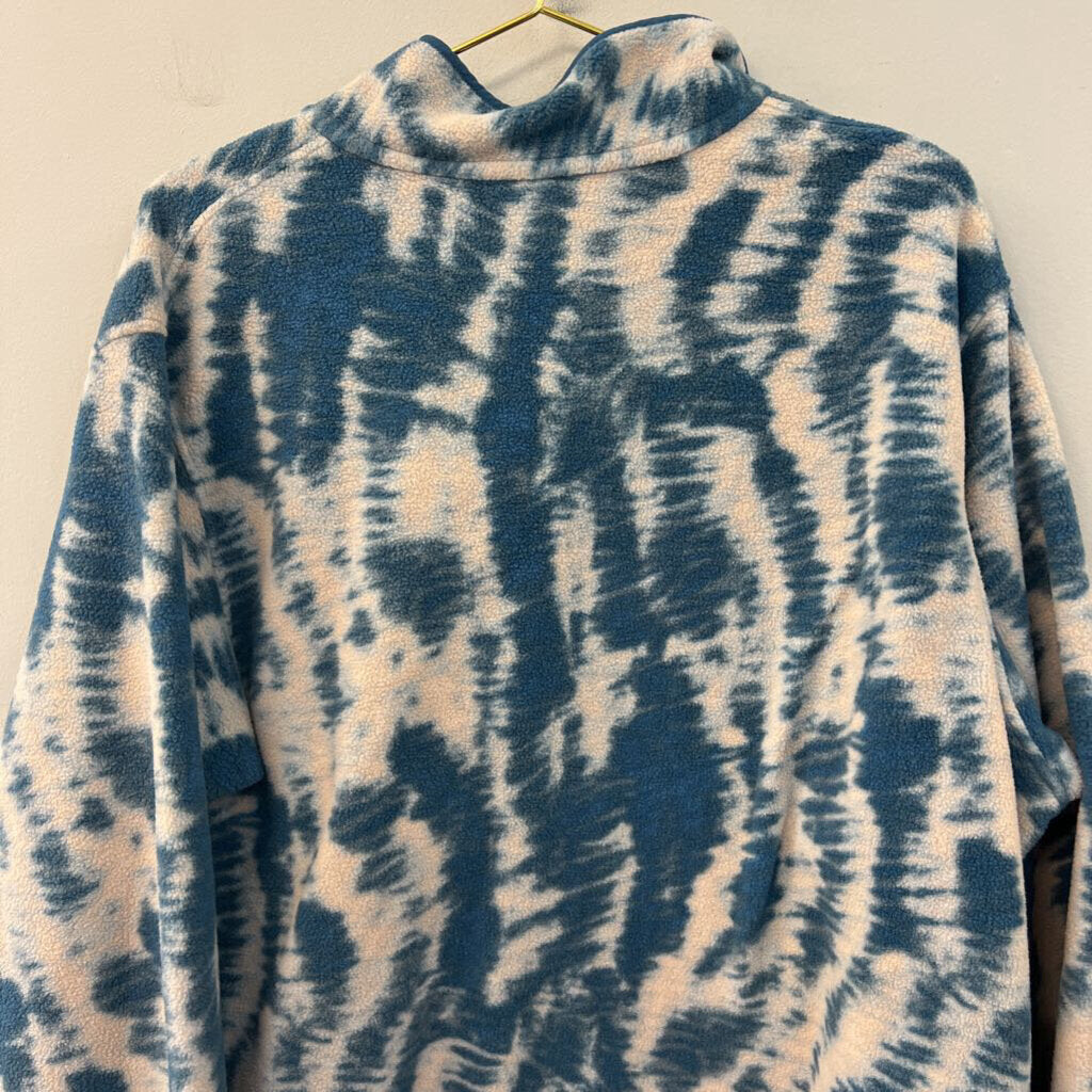 Patagonia Blue/ White Print Fleece Long Sleeve Pullvoer XXL