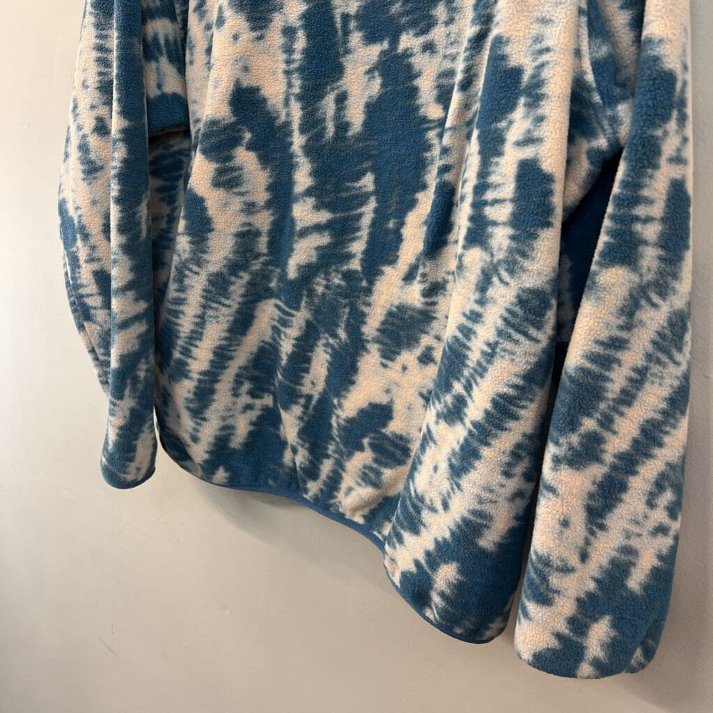 Patagonia Blue/ White Print Fleece Long Sleeve Pullvoer XXL