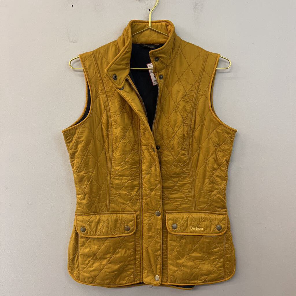 Barbour Golden Yellow Quilted Wray Gilet Vest 8