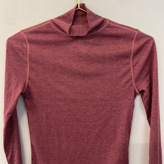 Madewell Burgundy Long Sleeve Mock Neck Top Extra Small