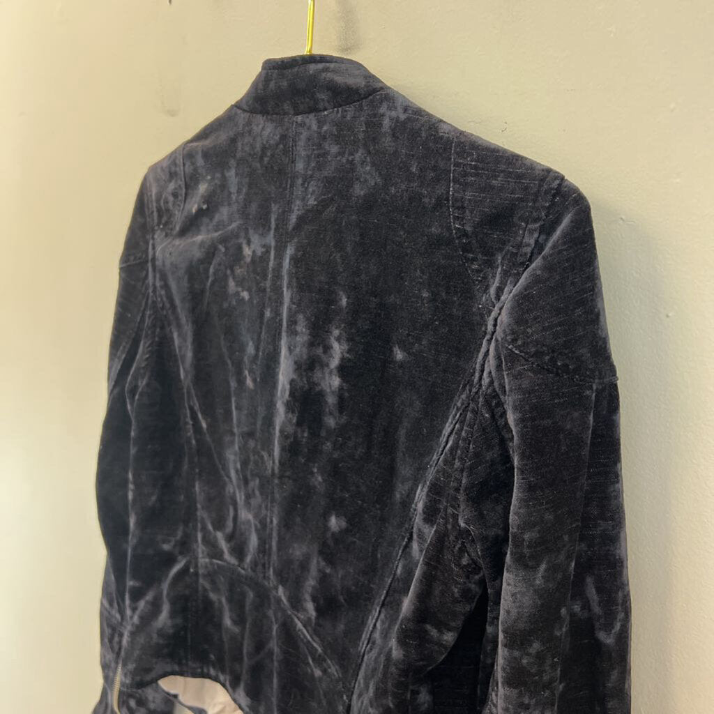 We The Free Blue Velvet Dusk Till Dawn Moto Jacket Small
