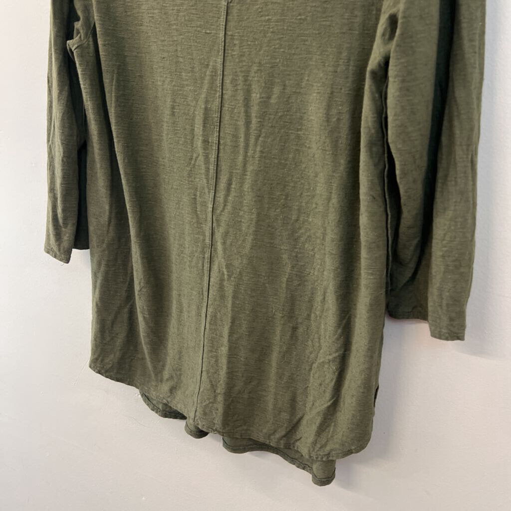 Cut Loose Green Long Sleeve V Neck Top Large
