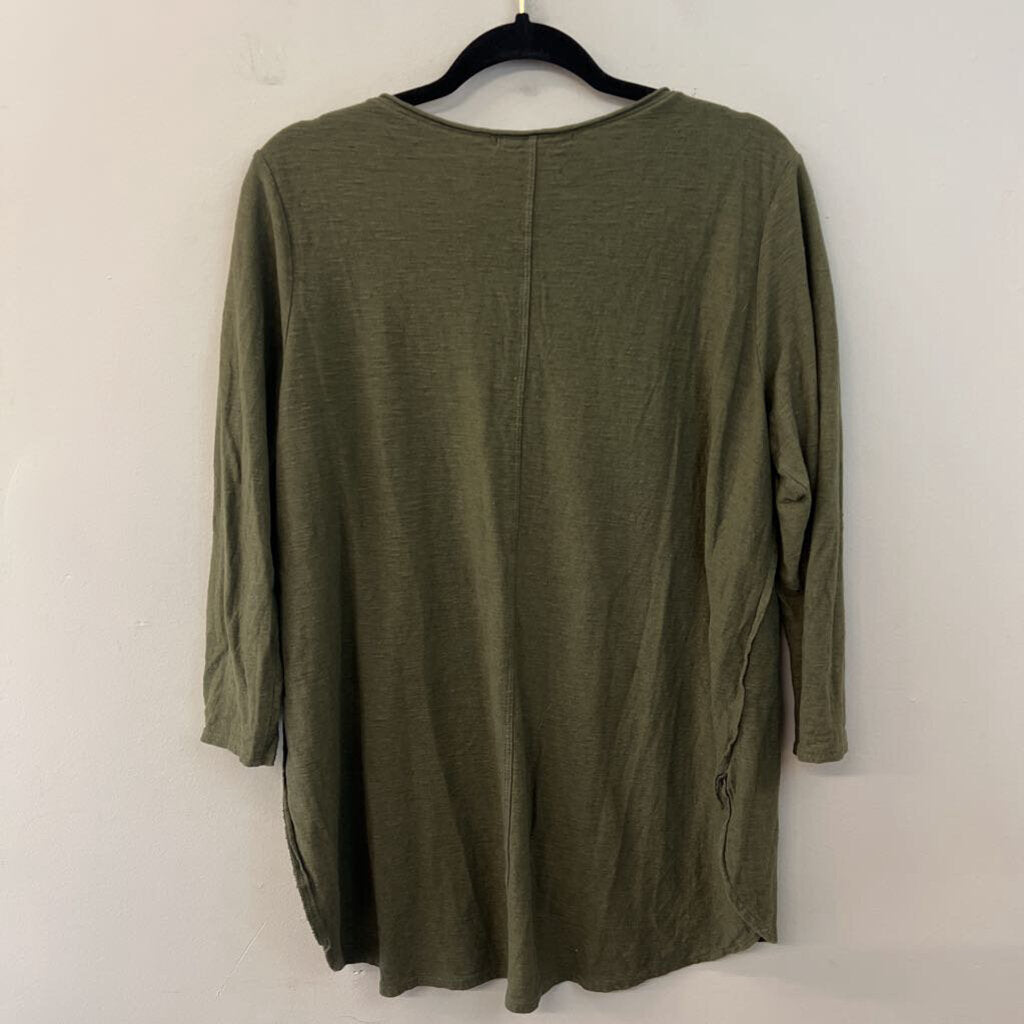 Cut Loose Green Long Sleeve V Neck Top Large