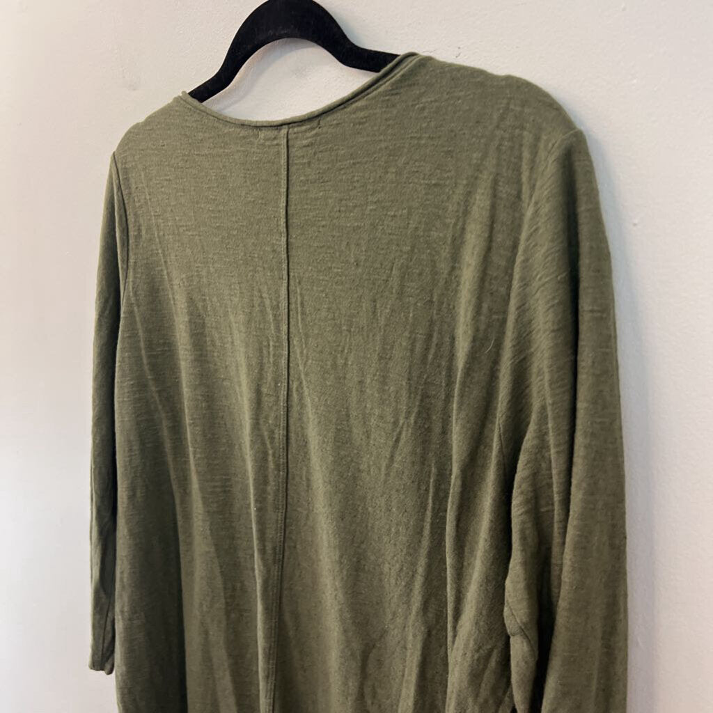 Cut Loose Green Long Sleeve V Neck Top Large