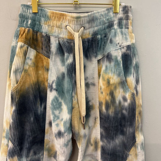 We The Free White/ Blue Tie Dye Corduroy Pull On Pants Small